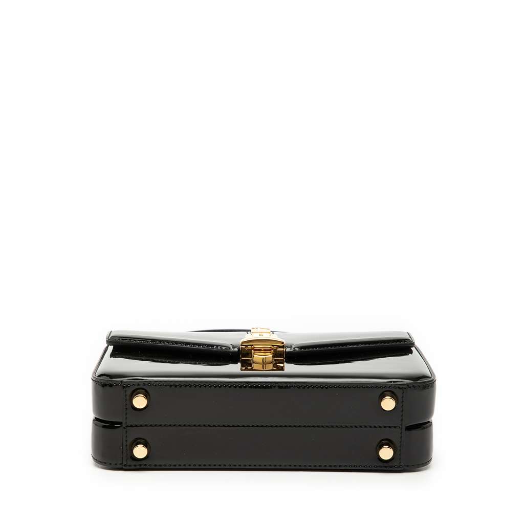 Gucci Mini Patent Sylvie 1969 Top Handle Bag Black Leather Good condition - Inside View