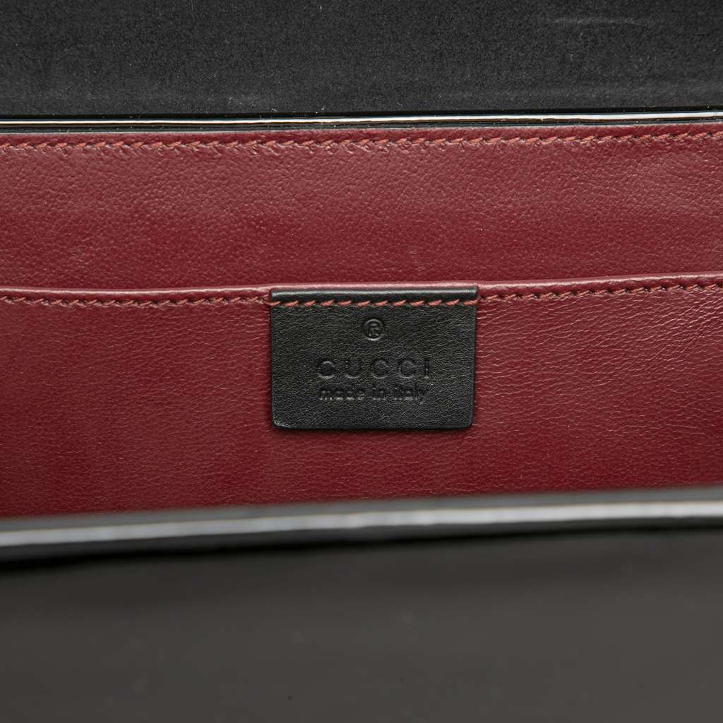 Gucci Mini Patent Sylvie 1969 Top Handle Bag Black Leather Good condition - Box View