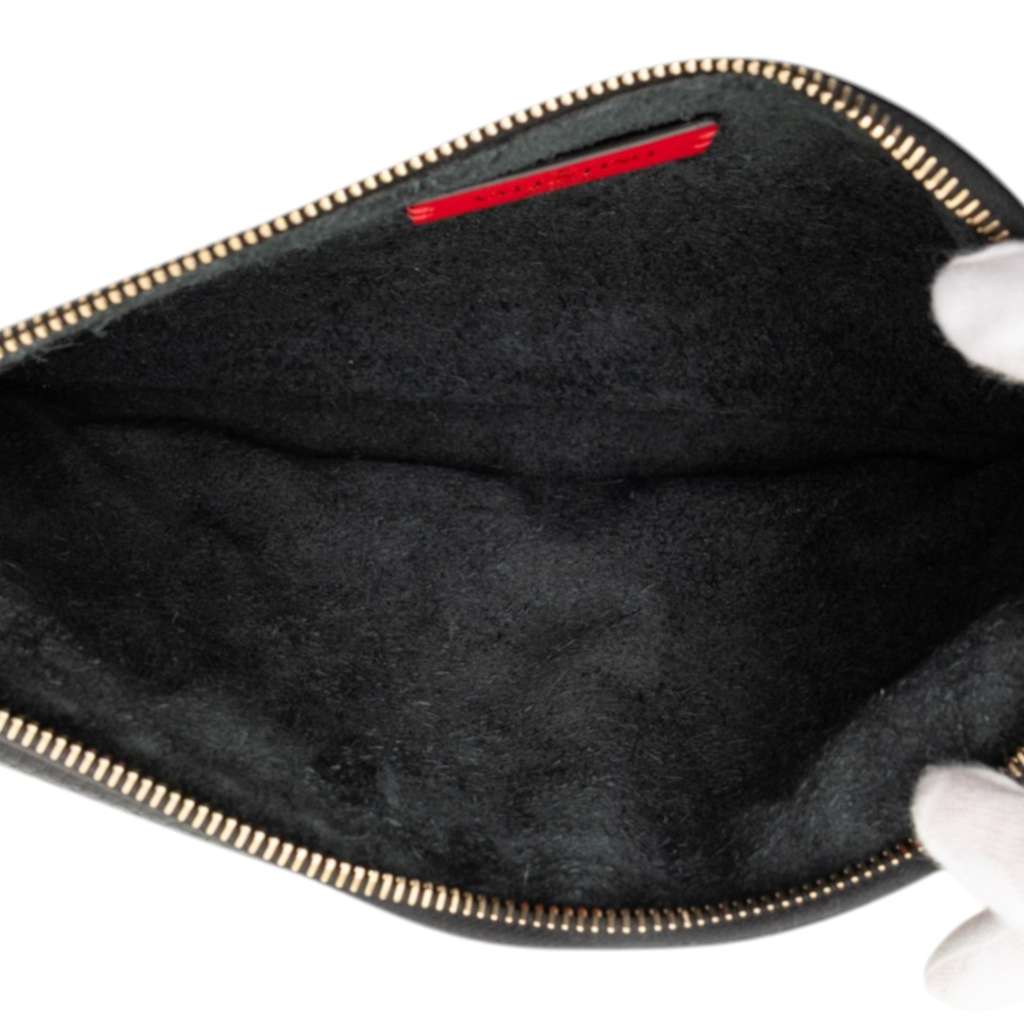 Valentino Grained Calfskin Rockstud Wristlet Clutch Black Leather Good condition - Model View