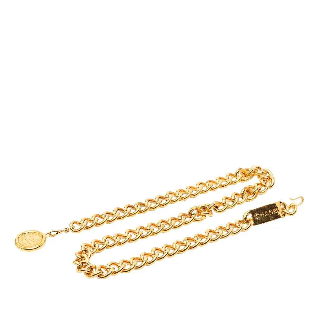 Chanel CC Medallion Chain-Link Belt Gold Metal Very good - Front View