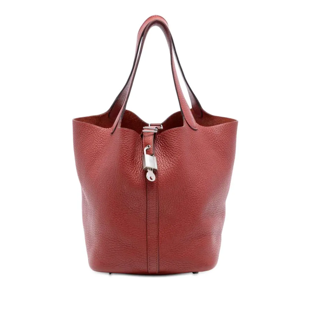Hermès Clemence Picotin Lock 22 Red Leather Very good - Front View