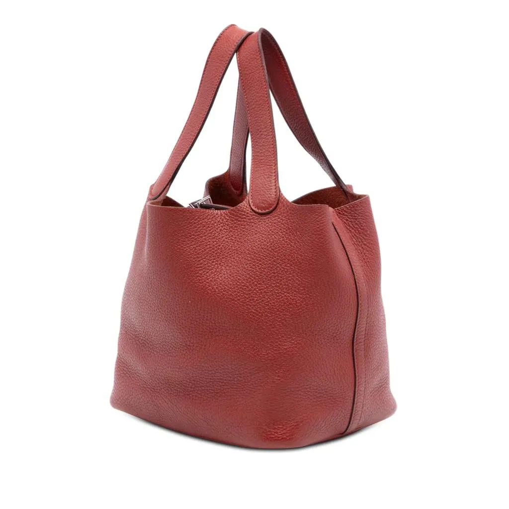 Hermès Clemence Picotin Lock 22 Red Leather Very good - Back View