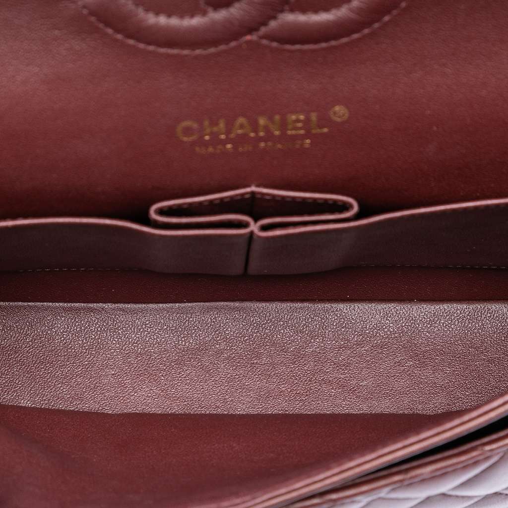 Chanel Medium Classic Tricolor Lambskin Double Flap Red Leather Good condition - Model View