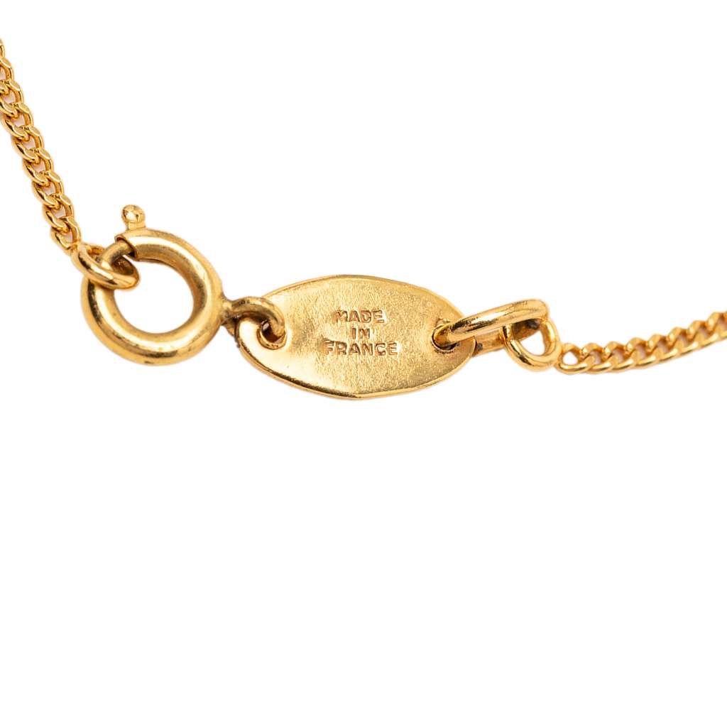 Chanel Gold Plated Rhinestone CC Charm Bracelet Gold Metal Good condition - Box View