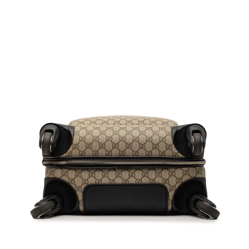 Gucci GG Supreme Carry On Rolling Suitcase Beige Canvas Very good - Inside View