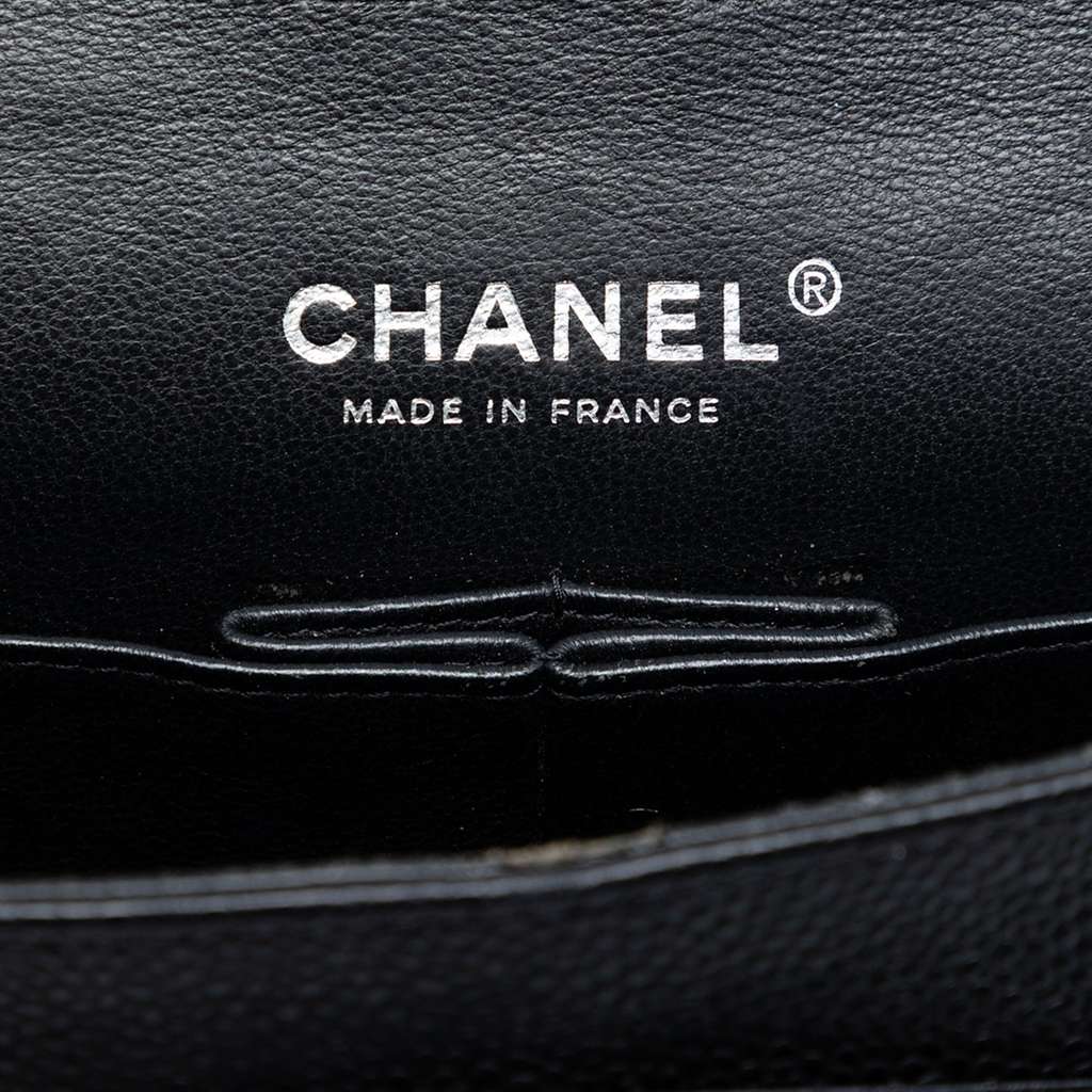 Chanel Medium Classic Caviar Double Flap Black Leather Good condition - Box View