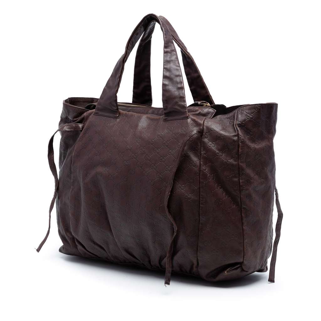Gucci Large Guccissima Hysteria Tote Brown Leather Good condition - Back View