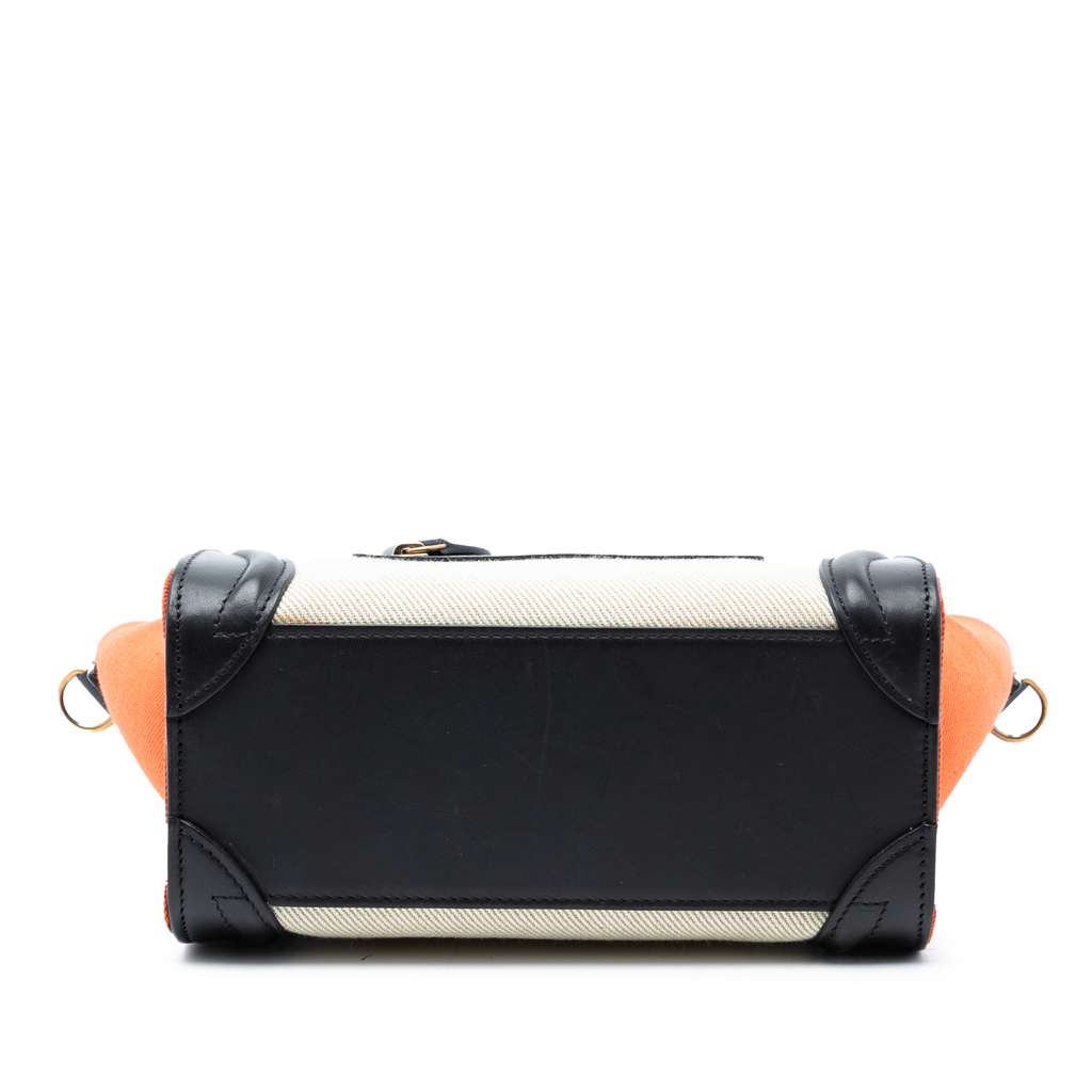 Celine Nano Tricolor Canvas and Leather Luggage Tote Brown Canvas Good condition - Inside View