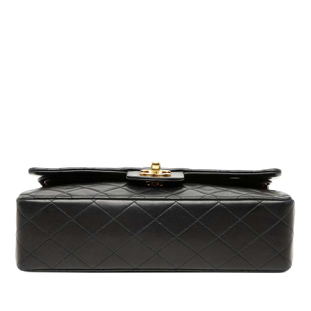 Chanel Medium Classic Lambskin Double Flap Black Leather Good condition - Inside View