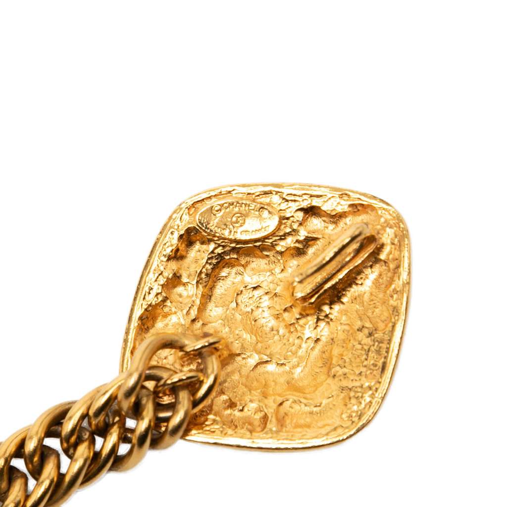 Chanel Gold Plated CC Diamond Charm Chain Belt Gold Metal Good condition - Inside View