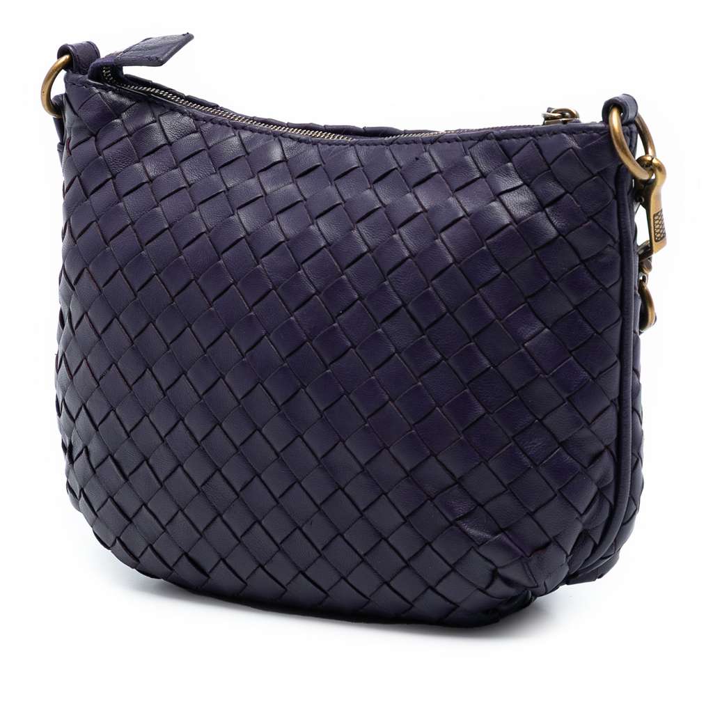 Bottega Veneta Nappa Intrecciato Crossbody Purple Leather Good condition - Back View