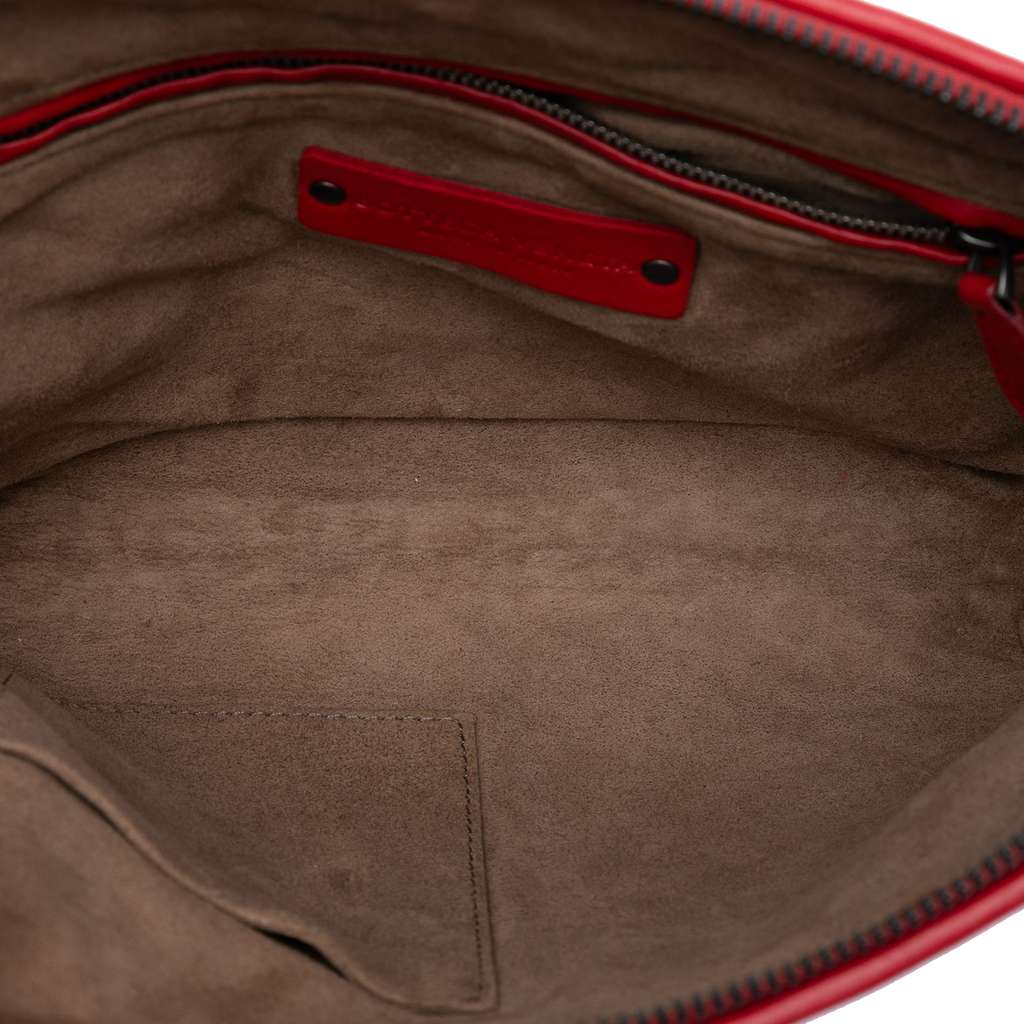 Bottega Veneta Nappa Intrecciato Nodini Crossbody Red Leather Good condition - Model View