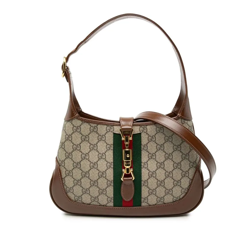 Gucci Small GG Supreme Web Jackie 1961 Crossbody Beige Canvas Very good - Front View
