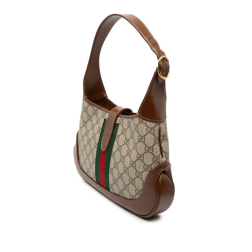 Gucci Small GG Supreme Web Jackie 1961 Crossbody Beige Canvas Good condition - Back View