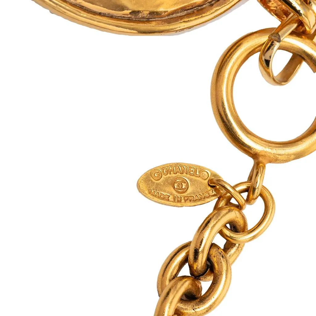 Chanel Gold Plated 31 Rue Cambon Medallion Pendant Necklace Gold Metal Very good - Box View
