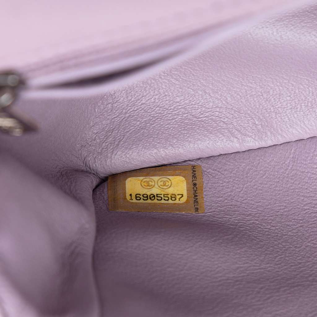 Chanel Mini Rectangular Classic Lambskin Single Flap Purple Leather Good condition - Box View