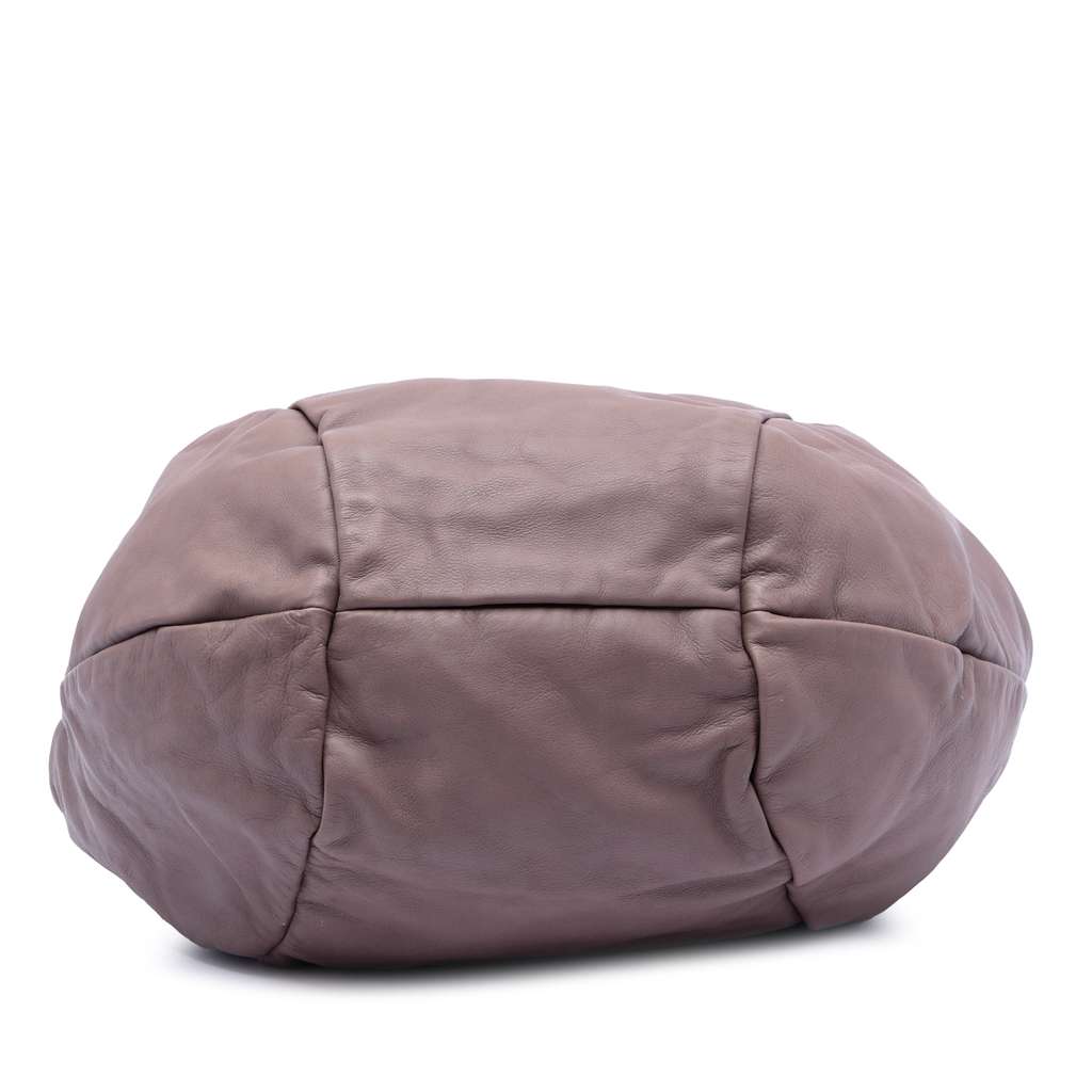 Gucci Leather Braided Handle Hobo Brown Leather Good condition - Inside View