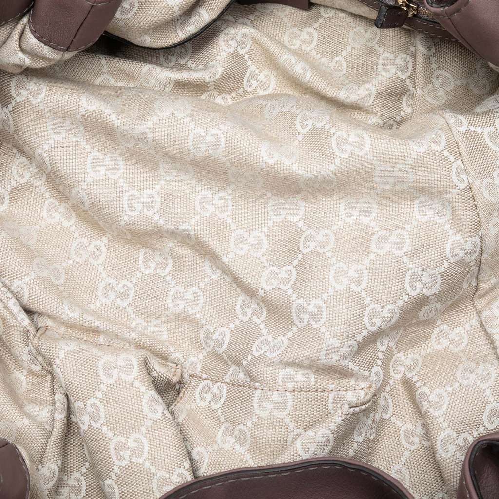 Gucci Leather Braided Handle Hobo Brown Leather Good condition - Model View