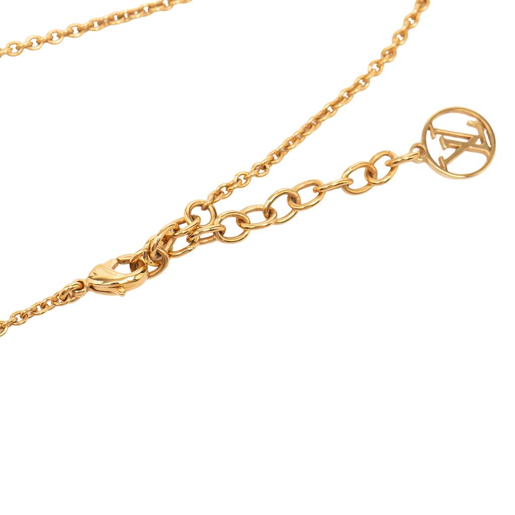 Louis Vuitton Gold Plated Essential V Pendant Necklace Gold Metal Good condition - Inside View