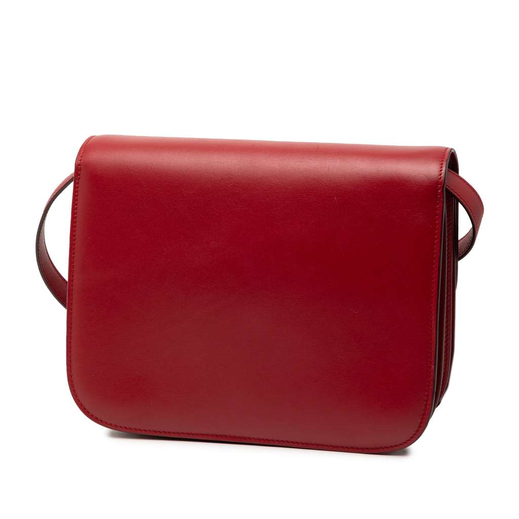 Celine Medium Calfskin Classic Box Red Leather Good condition - Back View