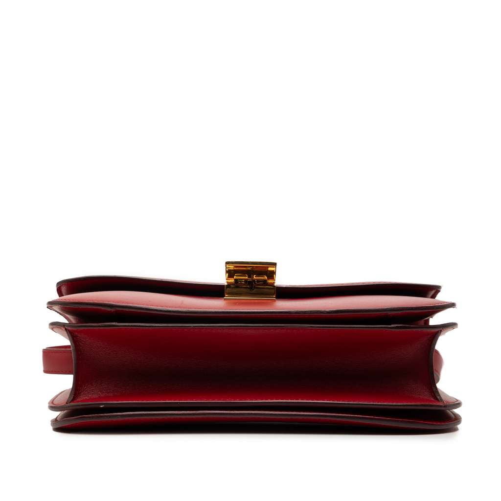 Celine Medium Calfskin Classic Box Red Leather Good condition - Inside View