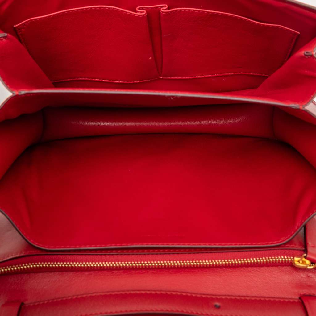 Celine Medium Calfskin Classic Box Red Leather Good condition - Model View