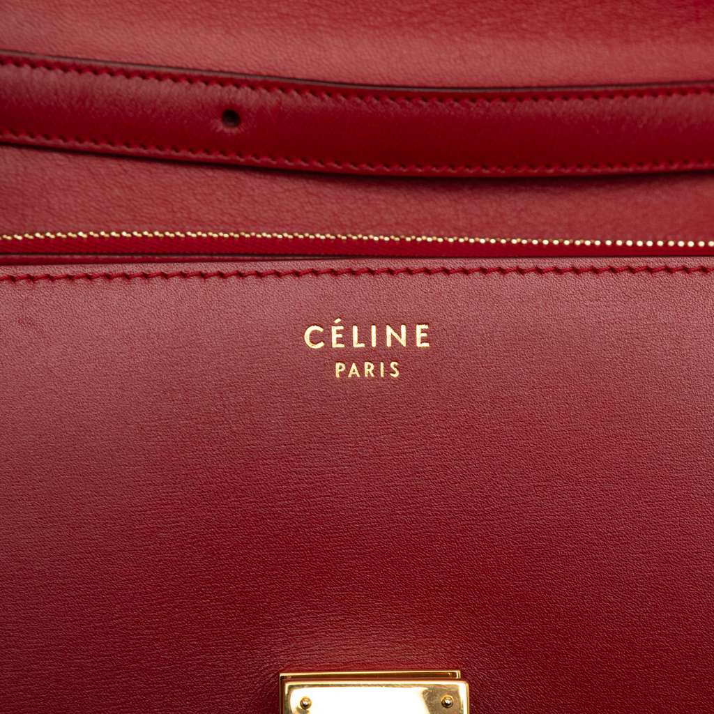 Celine Medium Calfskin Classic Box Red Leather Good condition - Box View