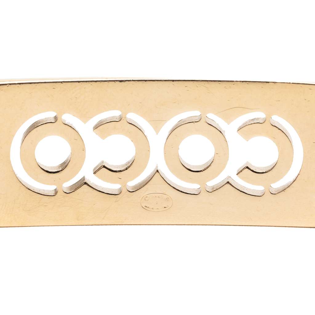 Chanel Gold Plated Strass Coco Double Chain Belt Gold Metal Good condition - Box View