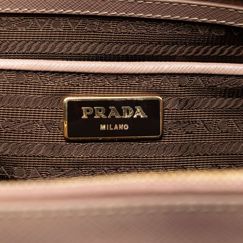 Prada Large Saffiano Lux Galleria Double Zip Tote Brown Leather Good condition - Box View