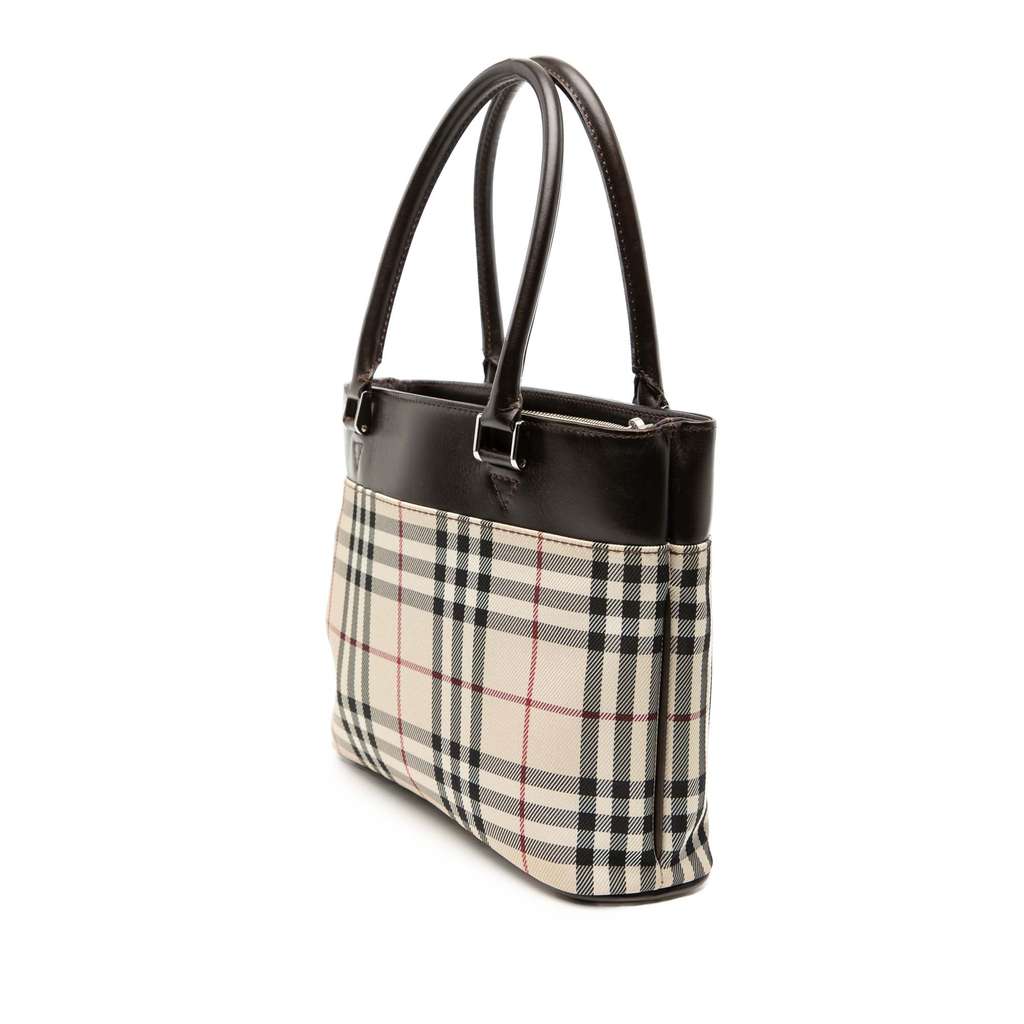 Burberry House Check Canvas Tote Beige Canvas Good condition - Back View