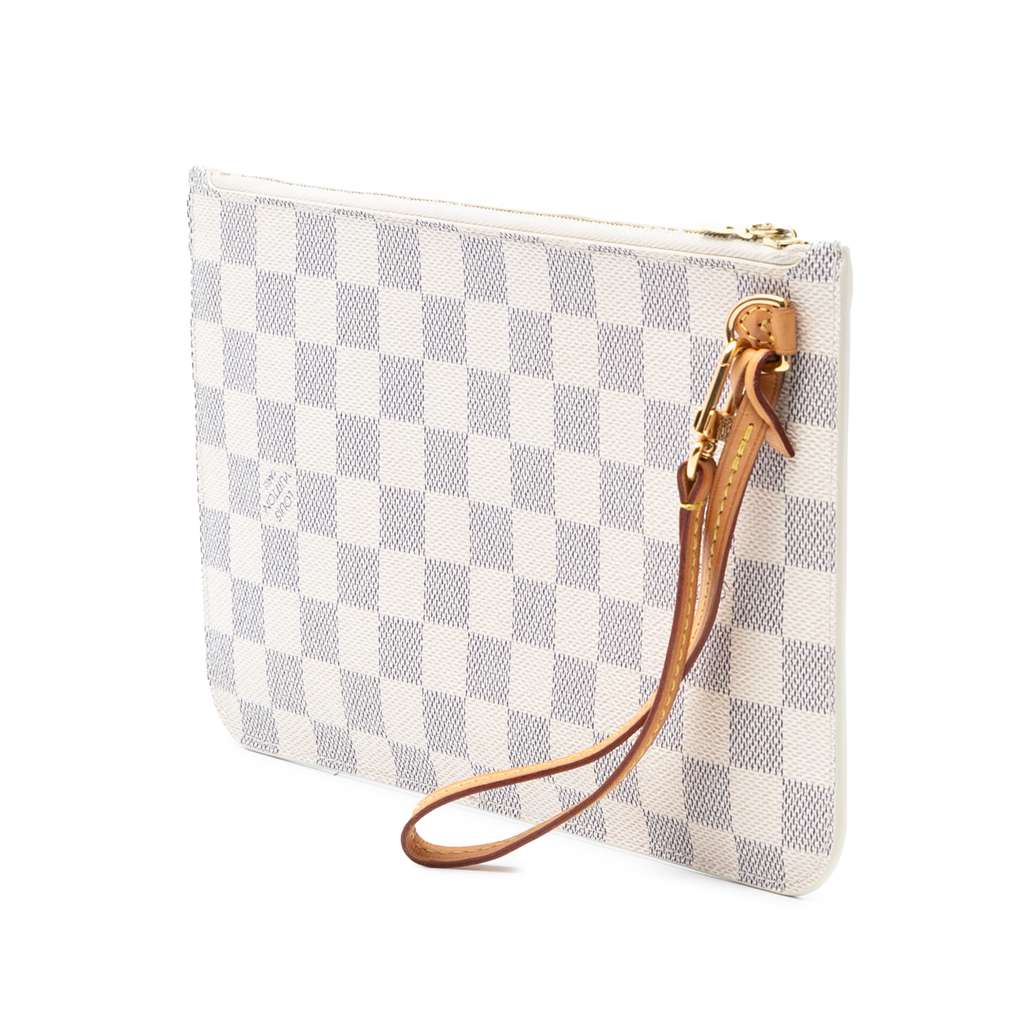 Louis Vuitton Damier Azur Neverfull MM Pouch White Good condition - Back View
