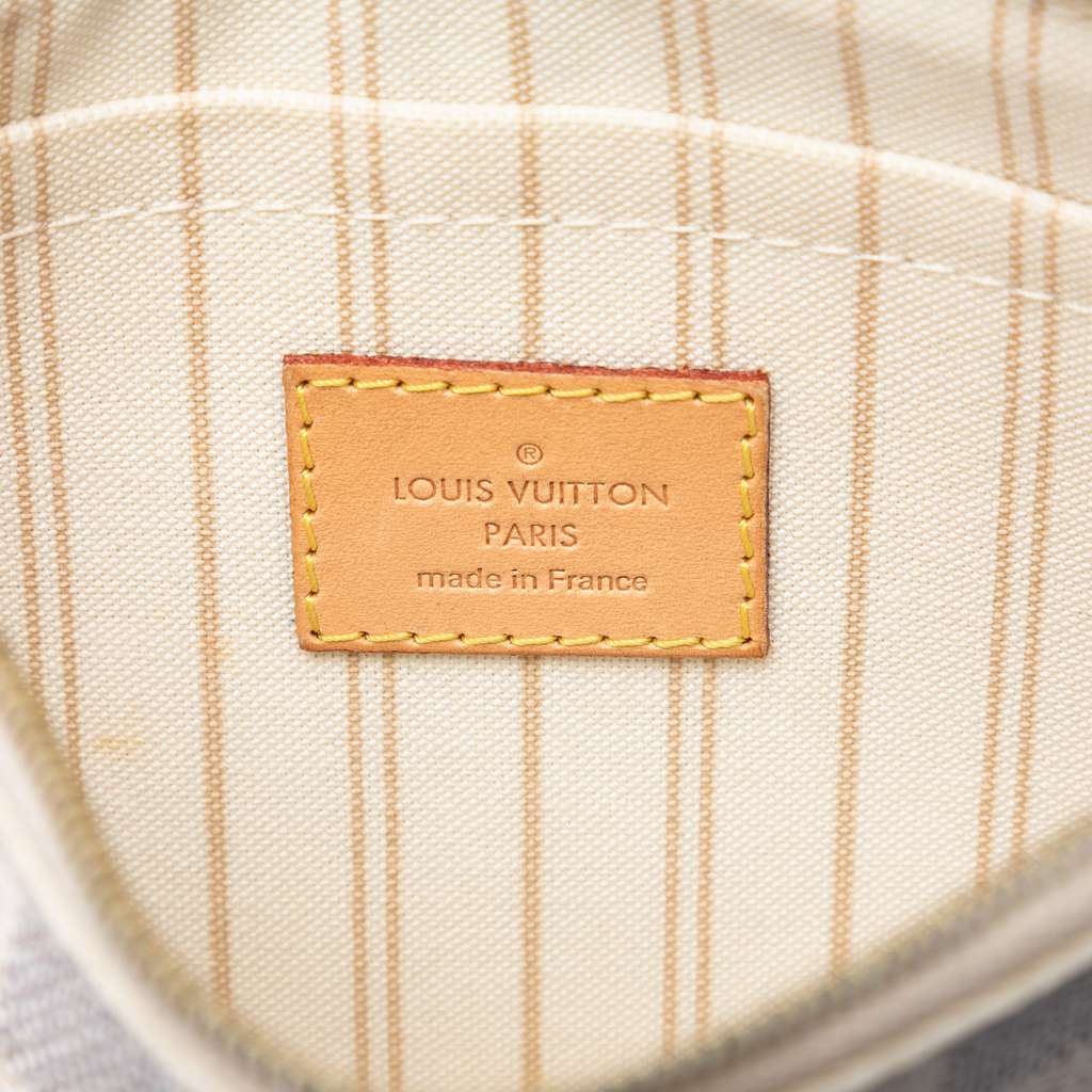 Louis Vuitton Damier Azur Neverfull MM Pouch White Good condition - Box View