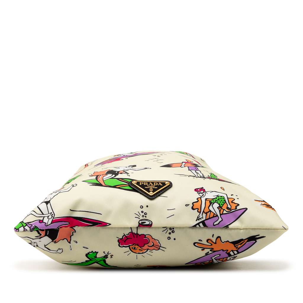 Prada Re Nylon Surf Print Wish Drawstring Pouch Brown Good condition - Inside View