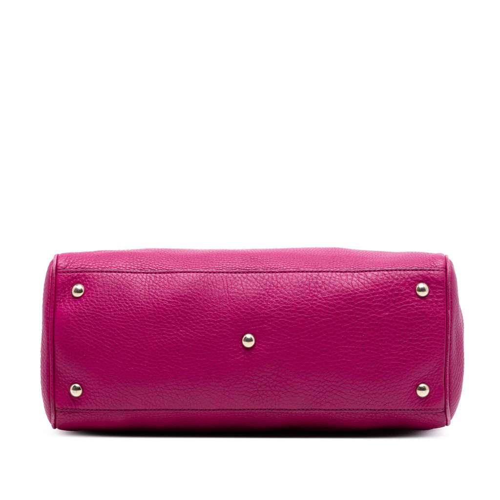 Gucci Medium Calfskin Bamboo Shopper Satchel Pink Leather Good condition - Inside View