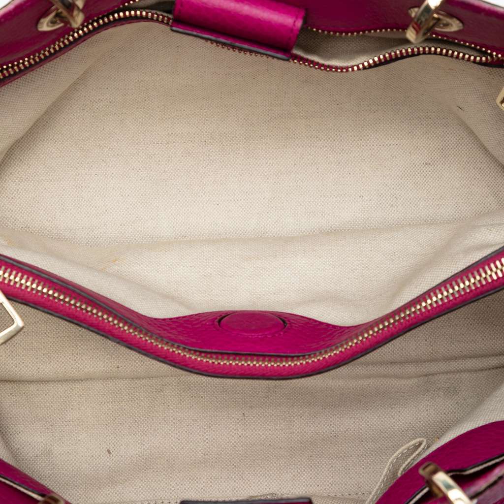 Gucci Medium Calfskin Bamboo Shopper Satchel Pink Leather Good condition - Model View