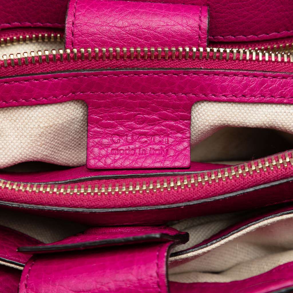 Gucci Medium Calfskin Bamboo Shopper Satchel Pink Leather Good condition - Box View