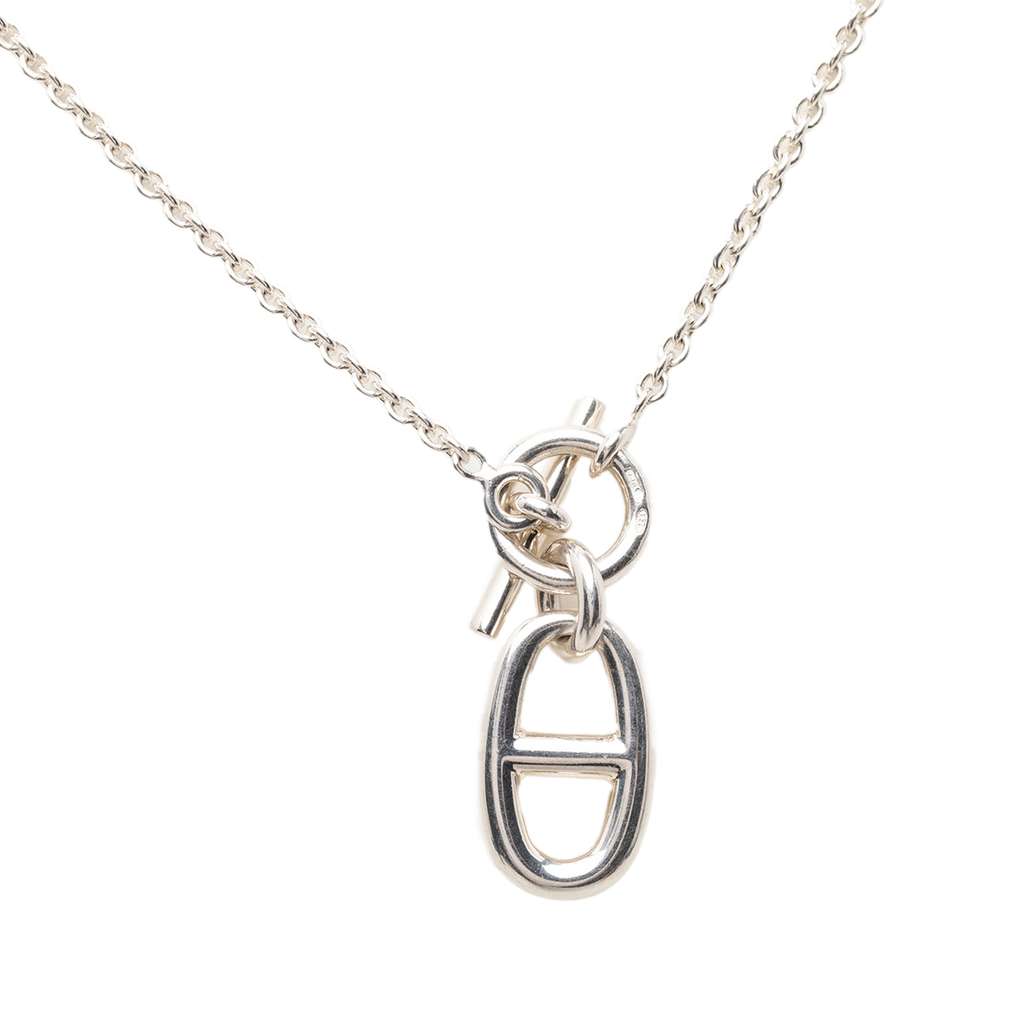 Hermès Sterling Silver Chaine d Ancre Pendant Necklace Silver Silver Good condition - Back View