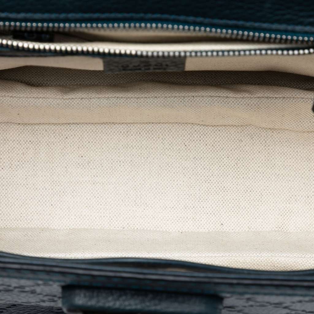 Gucci Medium Guccissima New Bamboo Top Handle Bag Blue Leather Good condition - Model View