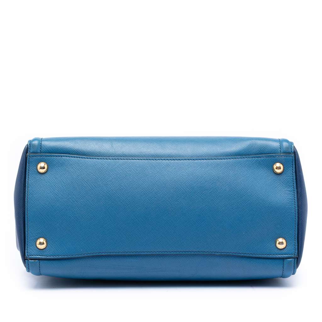 Prada Bicolor Saffiano Lux Galleria Satchel Blue Leather Good condition - Inside View