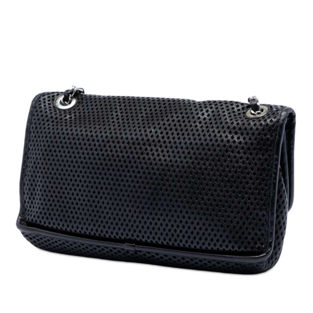 Chanel Medium Perforated Lambskin Up In The Air Flap Black Leather Good condition - Back View