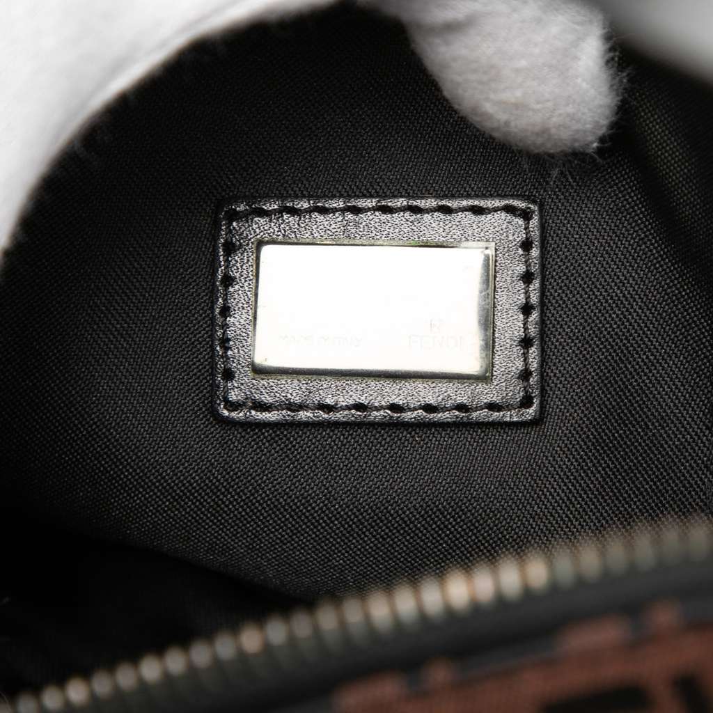 Fendi Mini Zucchino Canvas Shoulder Bag Brown Canvas Good condition - Box View