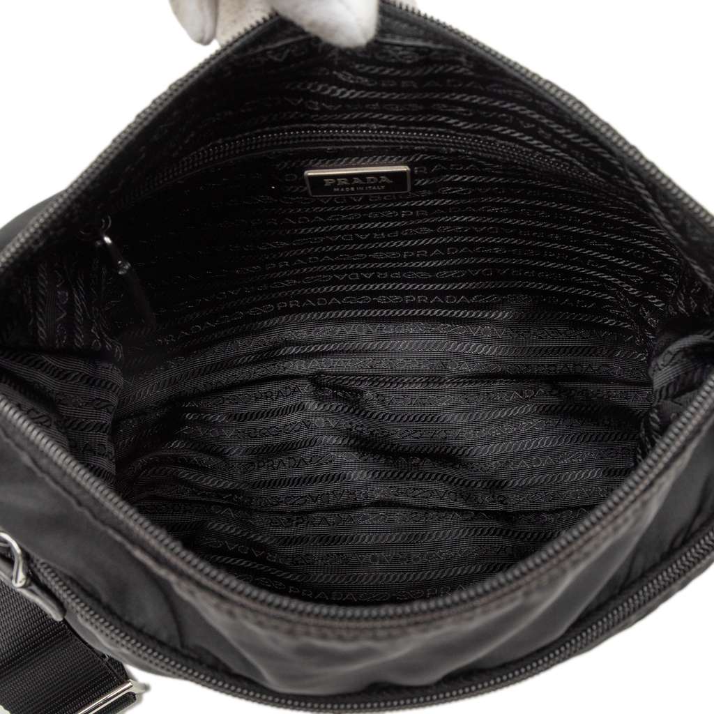 Prada Tessuto Zip Top Crossbody Black Good condition - Model View