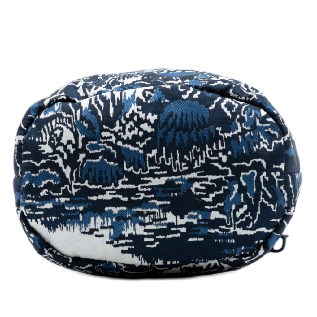 Dior Technical Fabric Embroidered Palm Tree Toile de Jouy DiorTravel Drawstring Pouch Blue Good condition - Inside View
