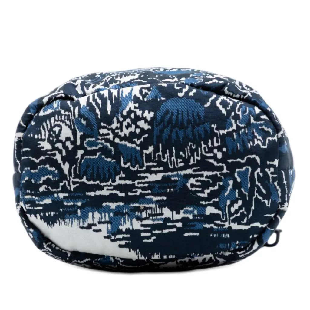 Dior Technical Fabric Embroidered Palm Tree Toile de Jouy DiorTravel Drawstring Pouch Blue Very good - Inside View