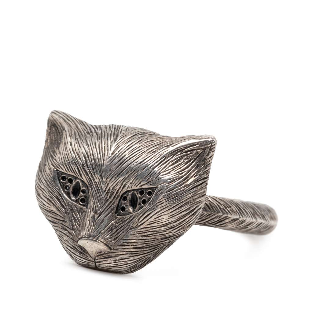 Gucci Sterling Silver Garden Cat Head Ring Silver Silver Good condition - Back View