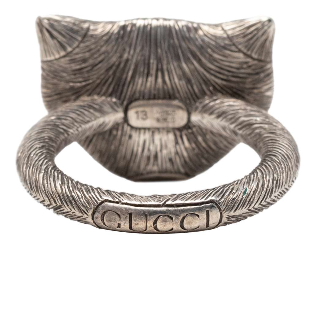 Gucci Sterling Silver Garden Cat Head Ring Silver Silver Good condition - Inside View