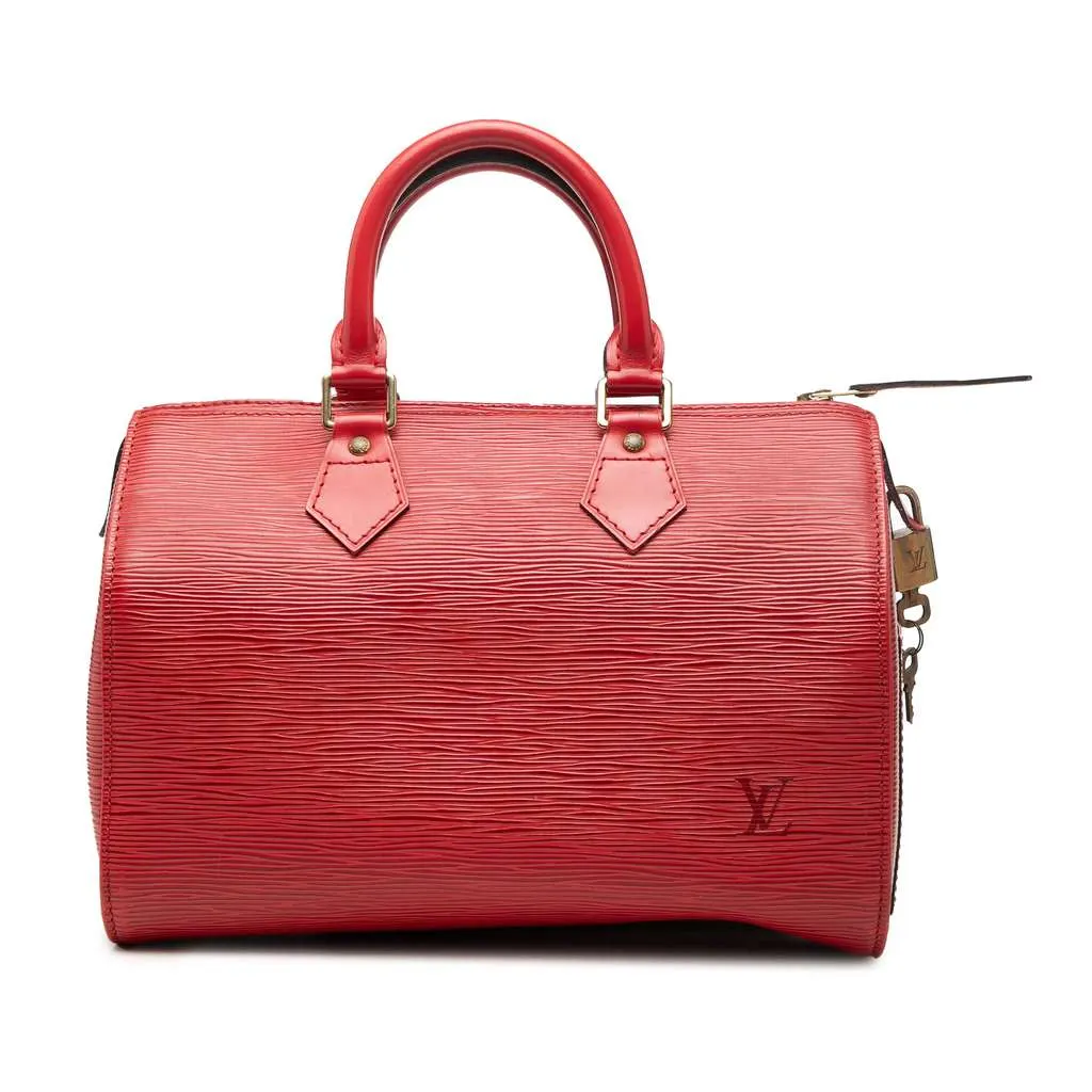 Louis Vuitton Epi Speedy 25 Red Leather Very good - Front View