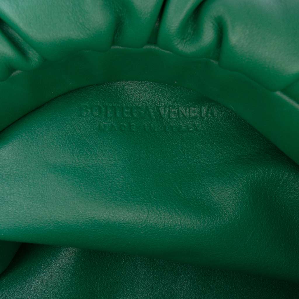 Bottega Veneta Lambskin Chain Pouch Green Leather Good condition - Box View