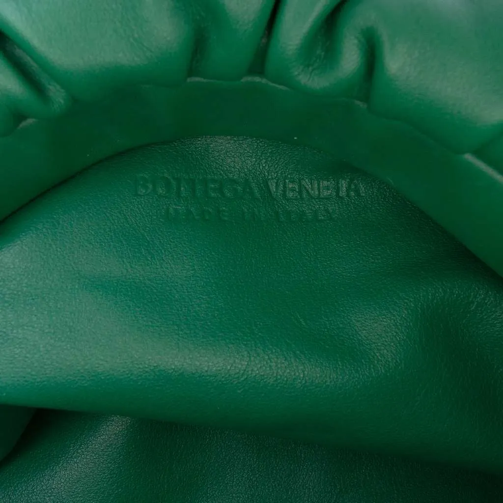 Bottega Veneta Lambskin Chain Pouch Green Leather Very good - Box View