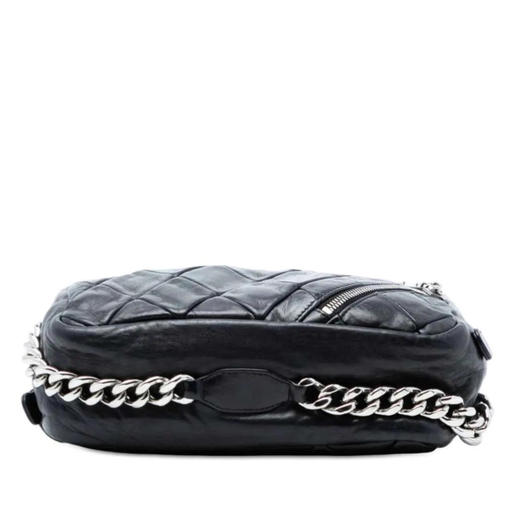 Chanel Quilted Lambskin Chain Shoulder Bag Black Leather Very good - Inside View